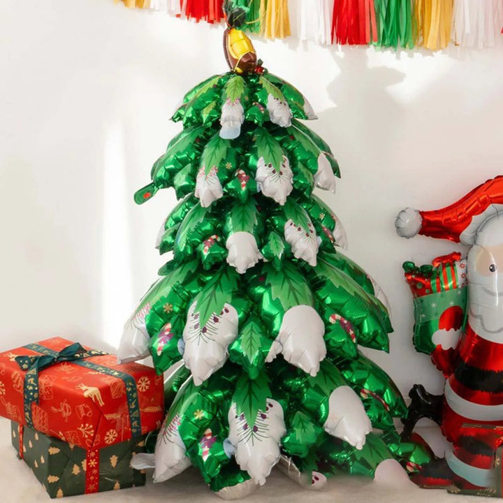 Lisslune | Festive Standing Christmas Tree Balloon – Shimmering Aluminum Film Decoration for Holiday Parties & Cheerful Home Décor