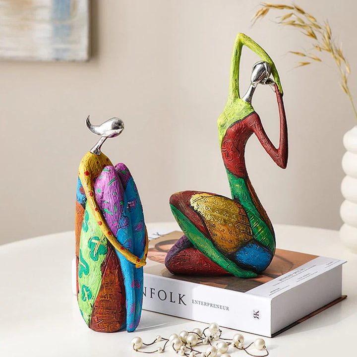 Lisslune | Modern Abstract Woman Sculptures – Handcrafted Colourful Resin Art for Home Decor