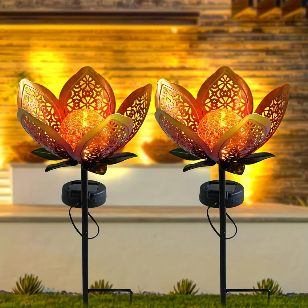 Lisslune | Solar Garden Light Lotus Flower – Decorative LED Outdoor Lighting for Garden and Yard