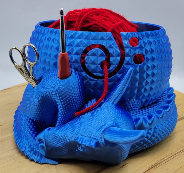 Lisslune | Large Fantasy Dragon and Egg Fantasy Bowl Knitting or Crochet Bowl