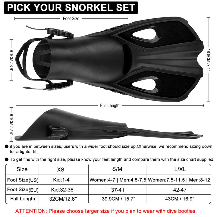 Lisslune | Adjustable Travel Snorkel Fins