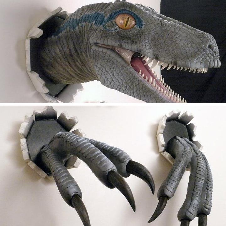 Lisslune | Wall Bursting Velociraptor Decorations
