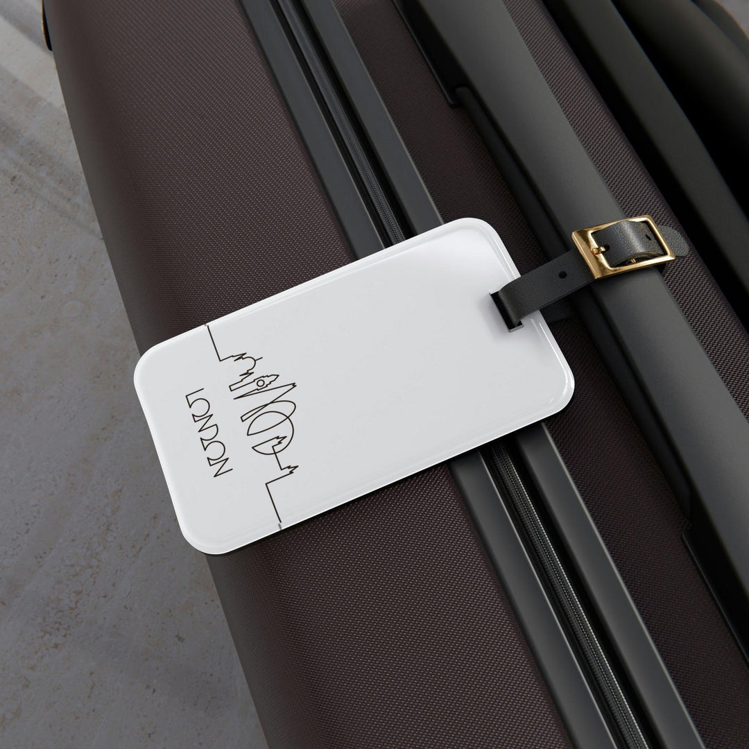 Lisslune | Elegant Explorer's London Luxe Acrylic Luggage Tag Set with Adjustable Leather Strap - Travel in Style!
