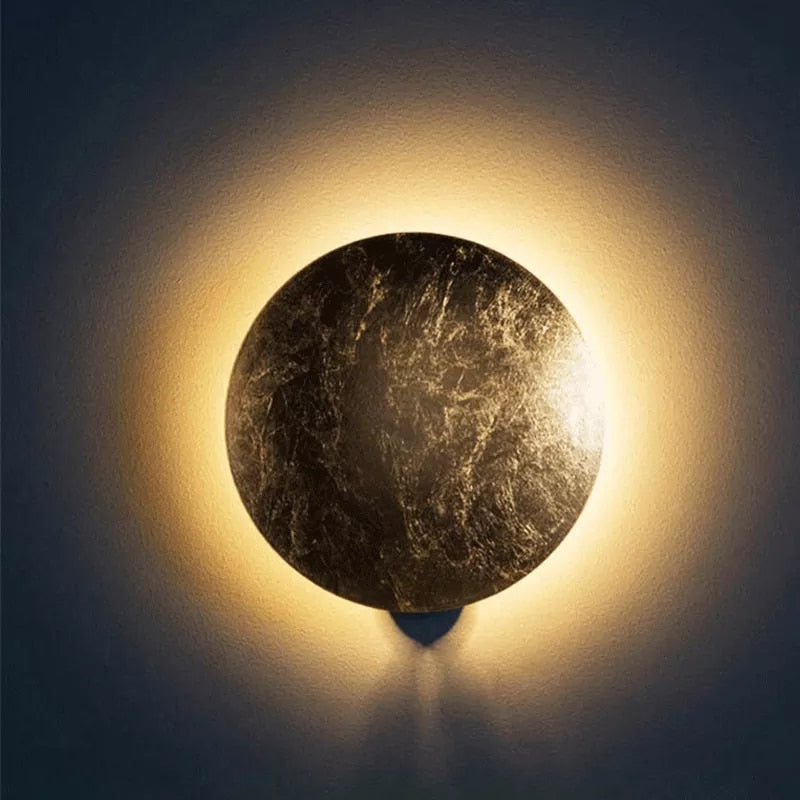 Lisslune | GoldVeil - Nordic Modern Creativity Bedroom Eclipse LED Art Wall Sconce Lamp