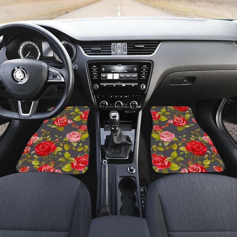 Lisslune | Rose-Blush Flower Car Mats Set (4PCs)
