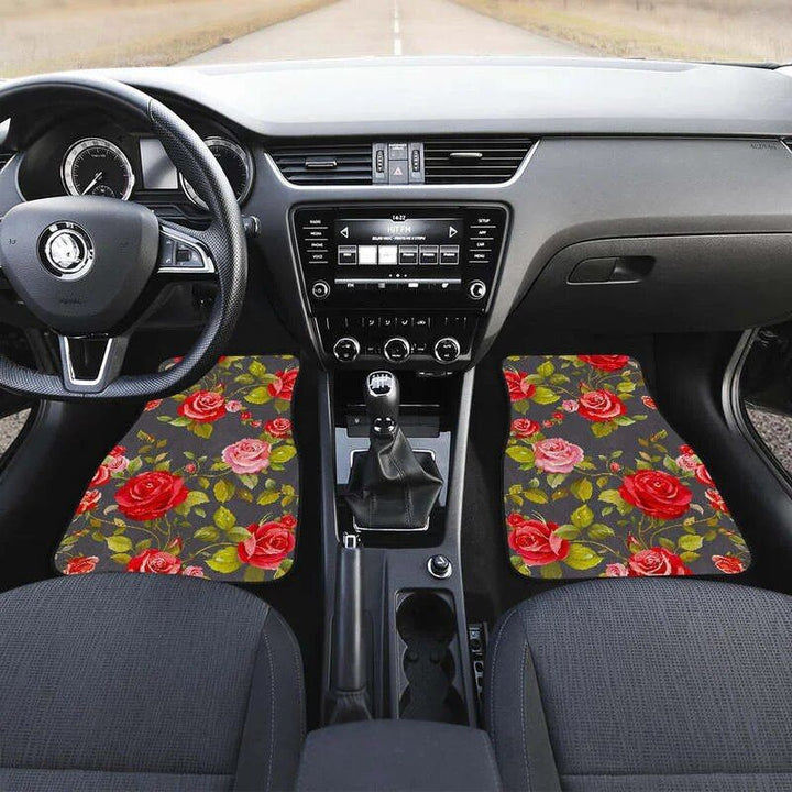 Lisslune | Rose-Blush Flower Car Mats Set (4PCs)