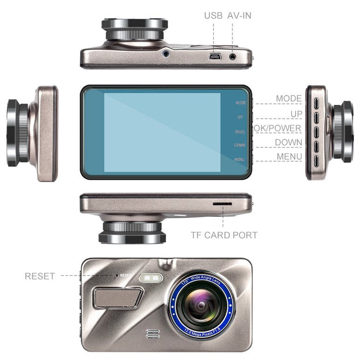 Lisslune | Dashcam DuoView 1080P – Front & Rear Image with Night Vision and Motion Detection