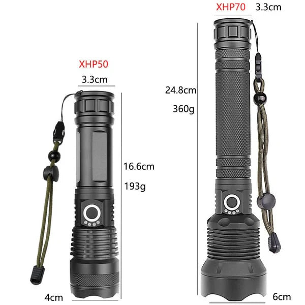 Lisslune | Tactical Flashlight – LED Flashlight with Zoom & Power Bank Function