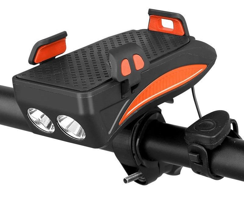 Lisslune | 4-in-1 Bike Gadget – Phone Holder, Power Bank, LED Lighting and Horn