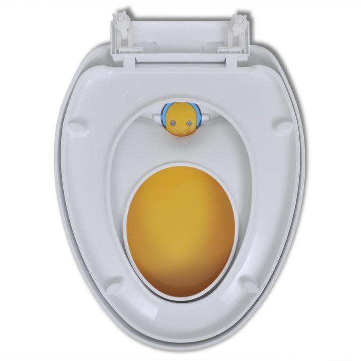Lisslune | White & Yellow Soft Close Toilet Seat for Adults/Children