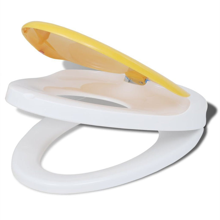 Lisslune | White & Yellow Soft Close Toilet Seat for Adults/Children