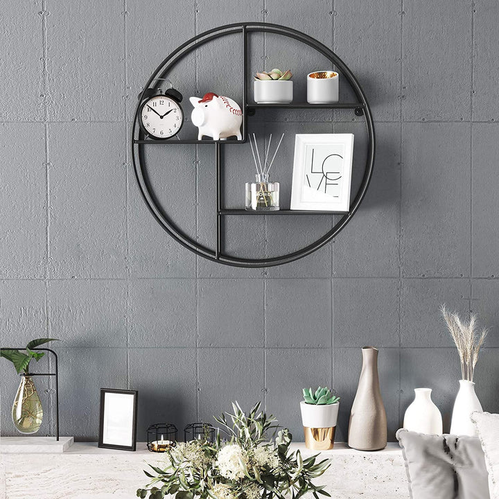 Lisslune | Floating Round Metal Wall Shelf
