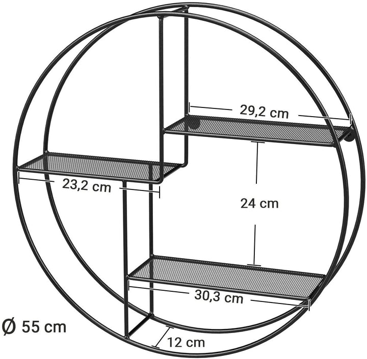 Lisslune | Floating Round Metal Wall Shelf