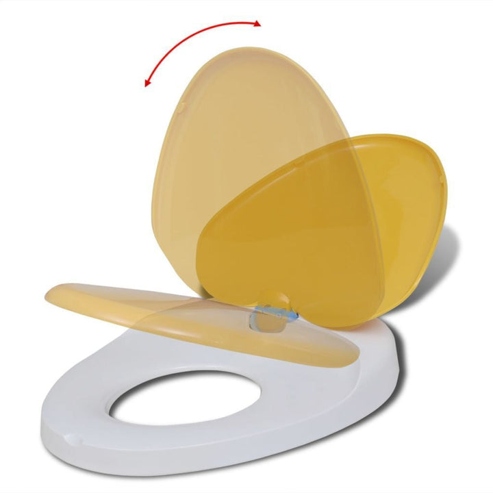 Lisslune | White & Yellow Soft Close Toilet Seat for Adults/Children