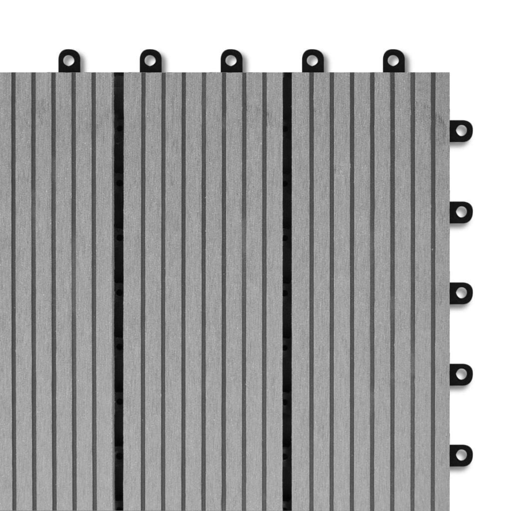 Lisslune | WPC tiles 30x30cm 11pcs 1m2 Gray