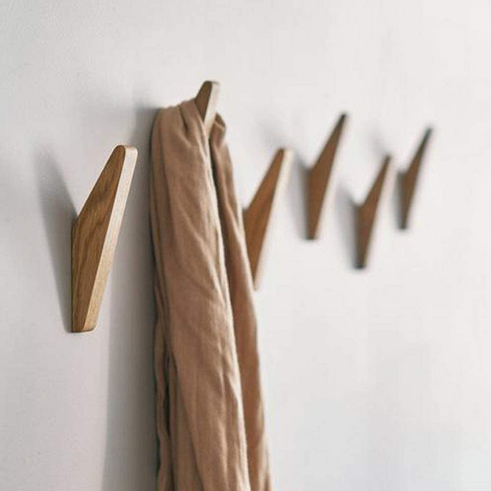 Lisslune | Wooden Wall Hooks Set Nordhaak – 6 Minimalistic Coat Hooks made of Solid Wood