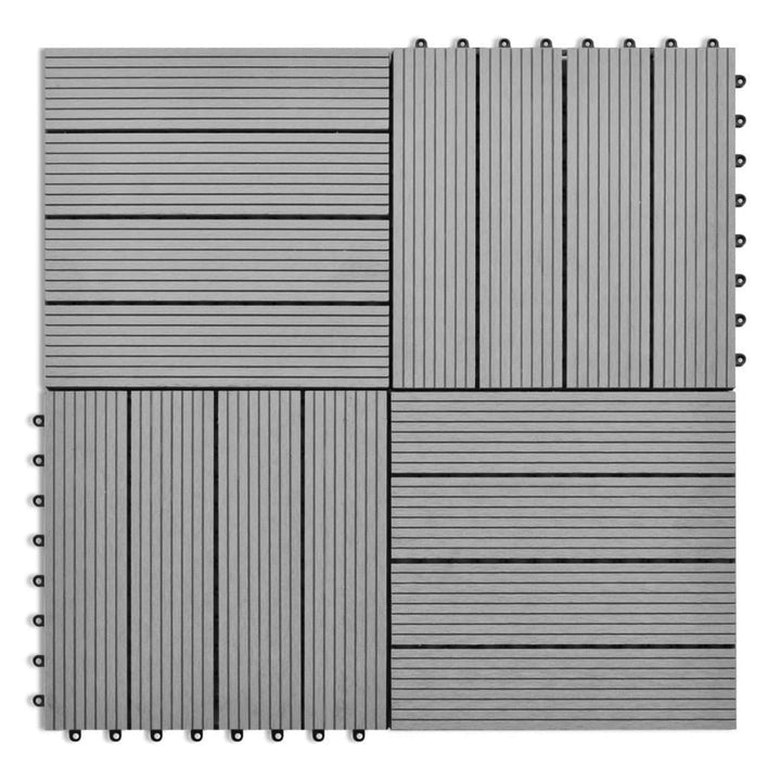 Lisslune | WPC tiles 30x30cm 11pcs 1m2 Gray