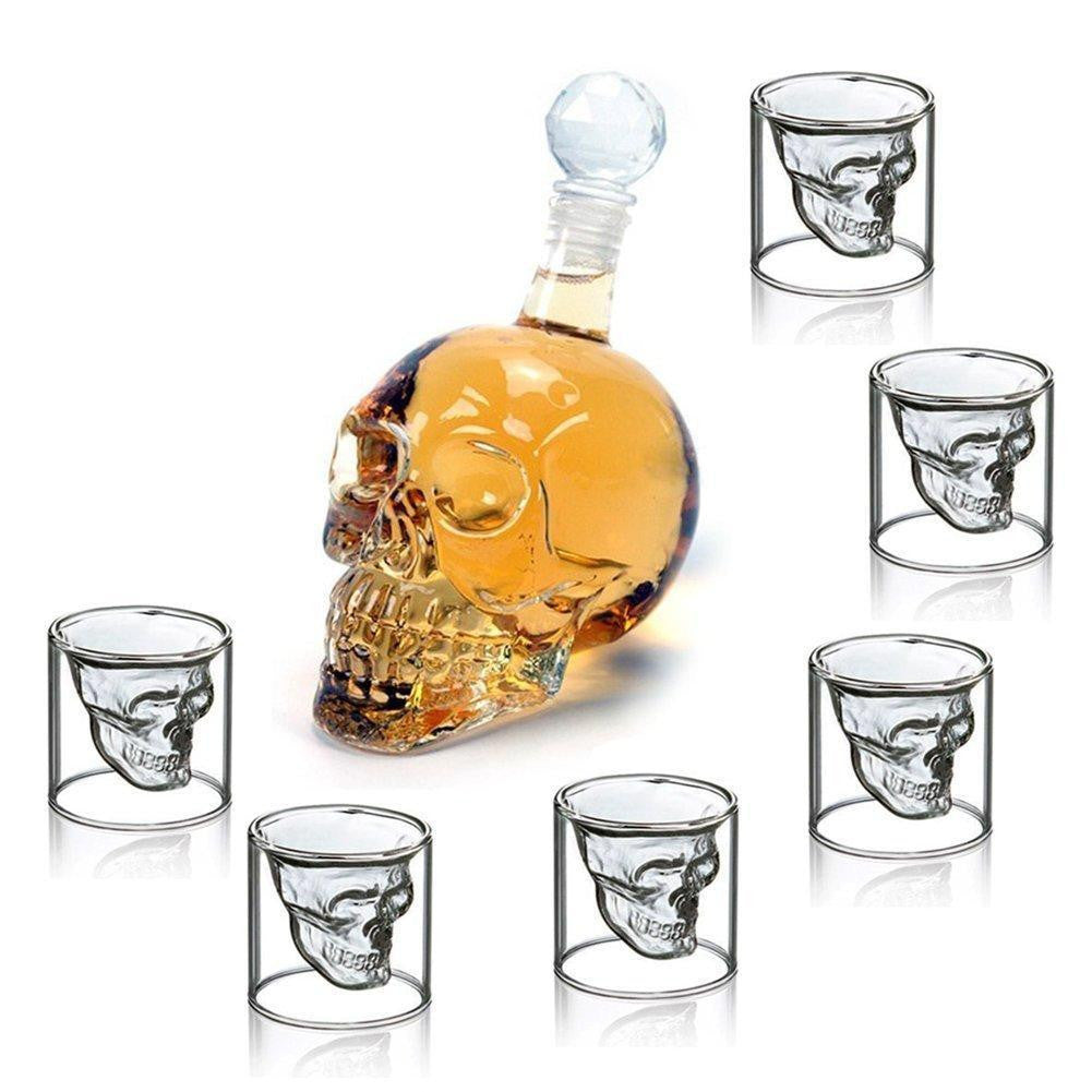 Lisslune | Skull Carafe Decanter & 6 Shot Glasses