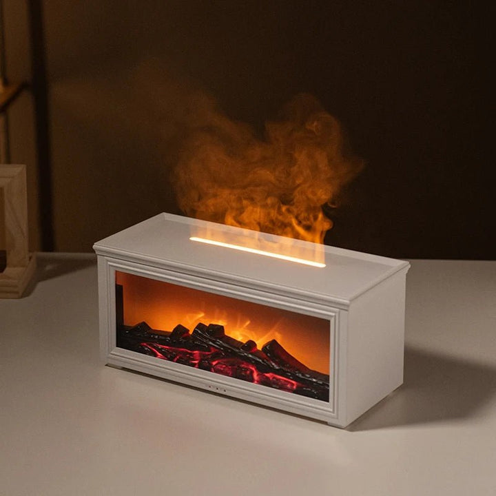 Lisslune | FlameAura – Aromatherapy Fireplace Diffuser with 7 LED Colors