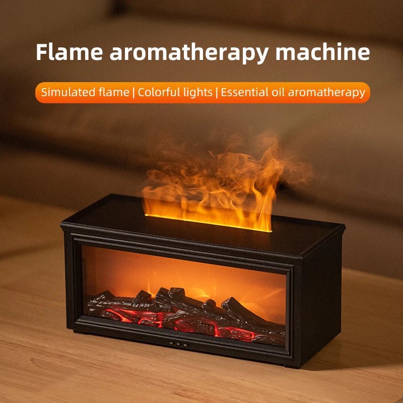 Lisslune | FlameAura – Aromatherapy Fireplace Diffuser with 7 LED Colors