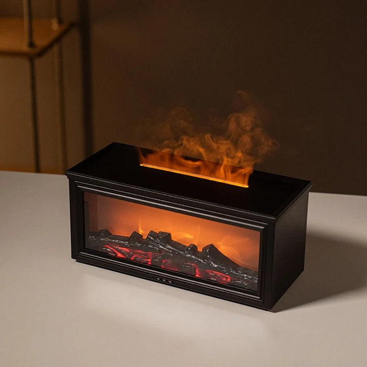 Lisslune | FlameAura – Aromatherapy Fireplace Diffuser with 7 LED Colors