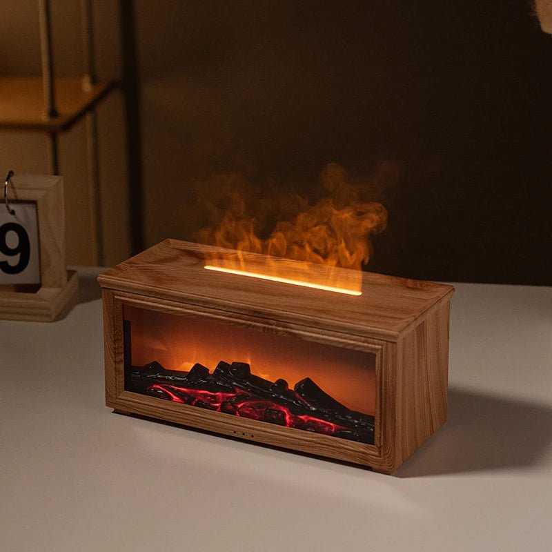 Lisslune | FlameAura – Aromatherapy Fireplace Diffuser with 7 LED Colors