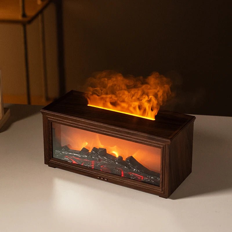 Lisslune | FlameAura – Aromatherapy Fireplace Diffuser with 7 LED Colors