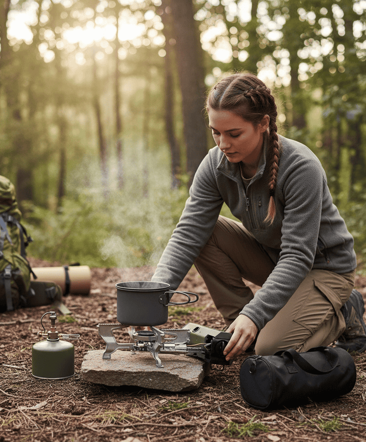 Lisslune | FLAMECAMP – Portable Butane Camping Stove with Storage Bag & Gas Bottle