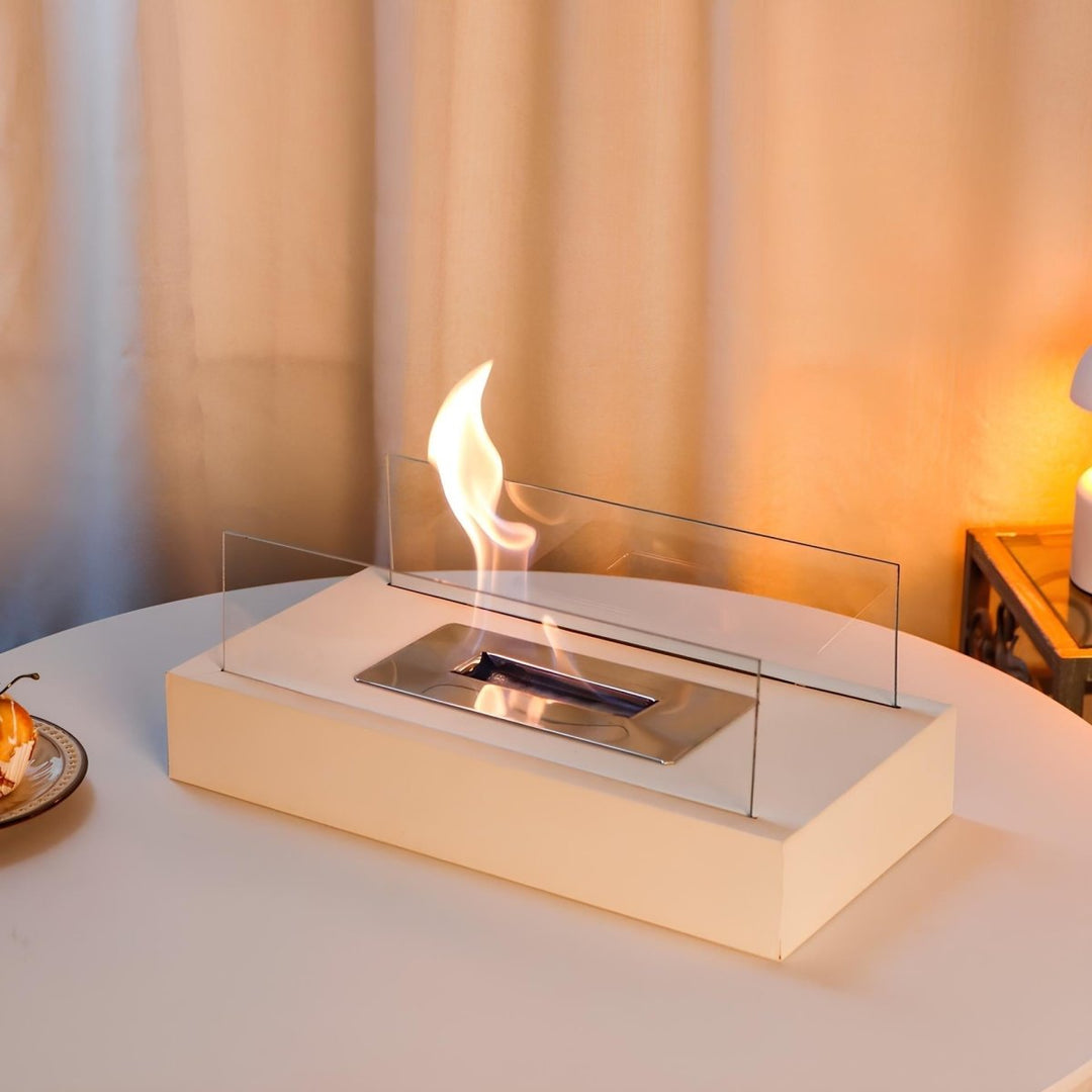 Lisslune | FlameGlow Bioethanol Table Fireplace – Real Fire Without Smoke or Soot