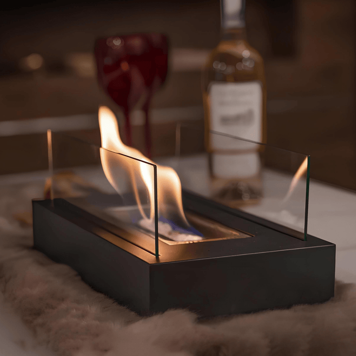 Lisslune | FlameGlow Bioethanol Table Fireplace – Real Fire Without Smoke or Soot