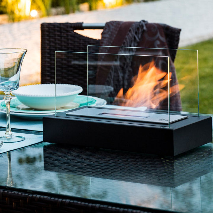 Lisslune | FlameGlow Bioethanol Table Fireplace – Real Fire Without Smoke or Soot