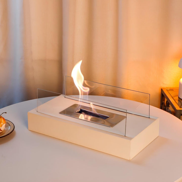Lisslune | FlameGlow Bioethanol Table Fireplace – Real Fire Without Smoke or Soot