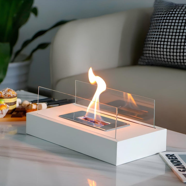 Lisslune | FlameGlow Bioethanol Table Fireplace – Real Fire Without Smoke or Soot