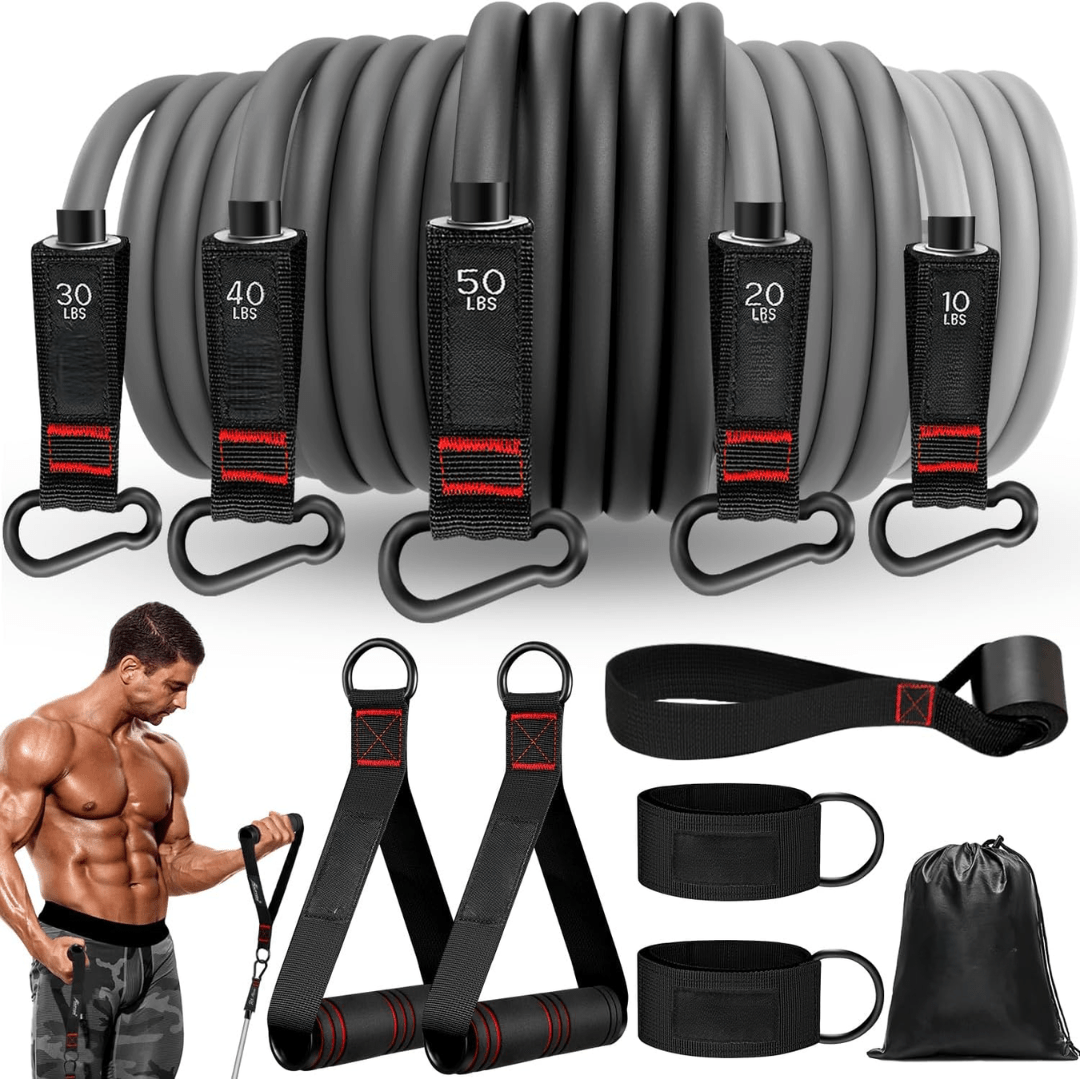 Lisslune | FLEXCORE – Resistance Tire Set for Full Body Training with Handles, Ankle Straps & Door Anchor