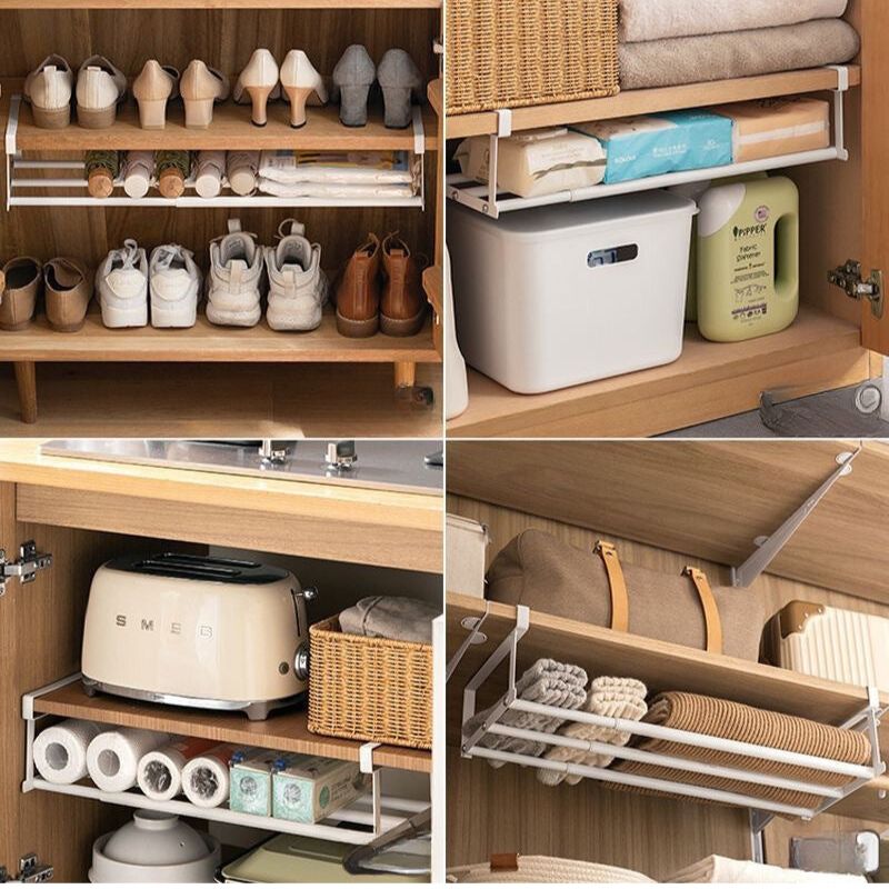 Lisslune | FlexFit Shelf Extension – Adjustable Shoe Cabinet Organizer – Space-Saving Storage Solution – No-Tool Assembly – Fits 40–65 cm