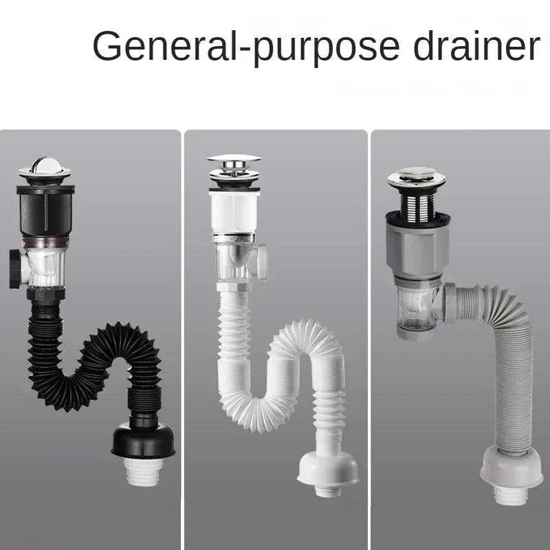 Lisslune | Versatile tool-free sink drainage system with clog-resistant properties for kitchen and bathroom
