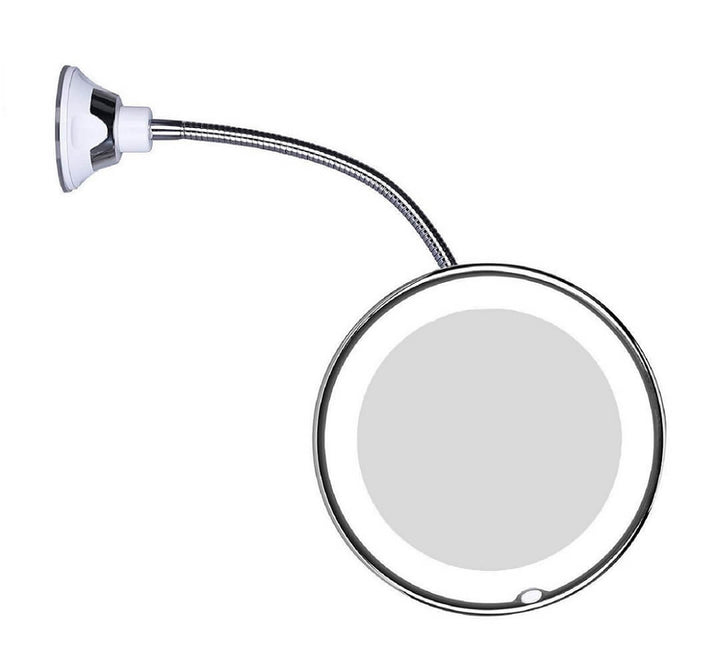 Lisslune | ReflectFlex LED Magnifying Mirror with Flexible Gooseneck | 10x Magnification | Daylight LED | Cosmetic Mirror