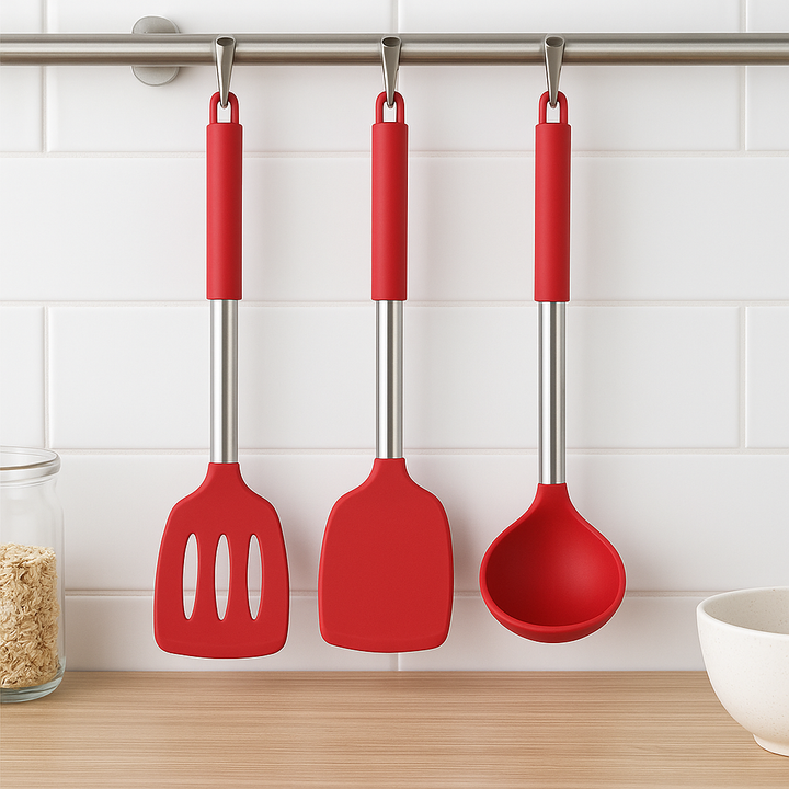 Lisslune | FlexiChef Silicone Kitchen Utensil Set | 3pcs