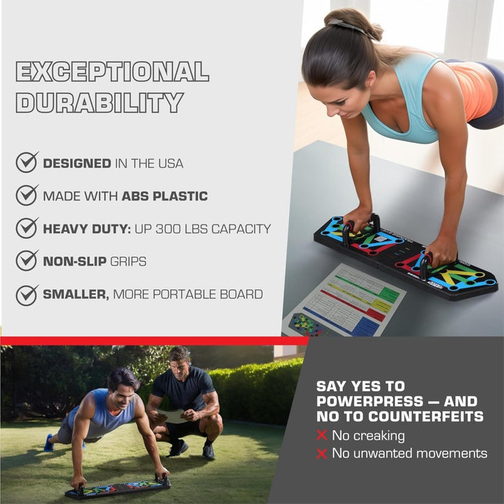 Lisslune | Flexifit Foldable Push-Up Training Board – 30+ Color-Coded Positions – Full Body Strength Workout – Chest, Arms, Shoulders Training