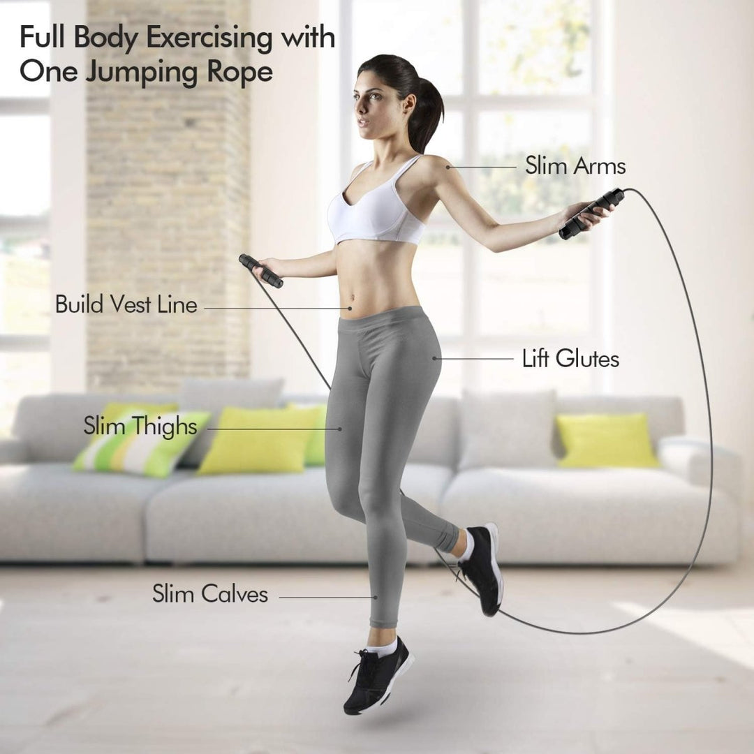 Lisslune | Flexijump Adjustable Jump Rope – Tangle-Free Speed Skipping Rope – Cardio, Weight Loss & Coordination Training – Comfortable Foam Handles