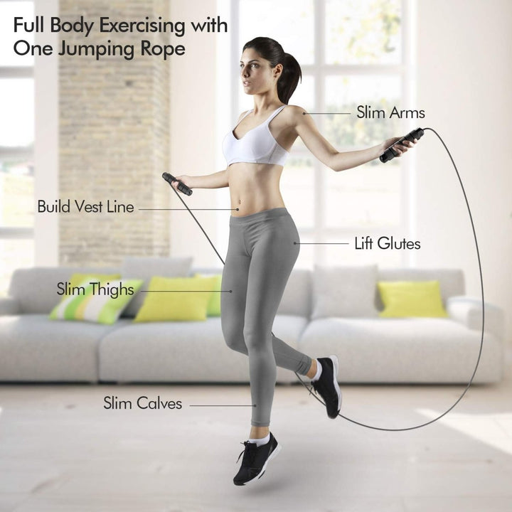 Lisslune | Flexijump Adjustable Jump Rope – Tangle-Free Speed Skipping Rope – Cardio, Weight Loss & Coordination Training – Comfortable Foam Handles