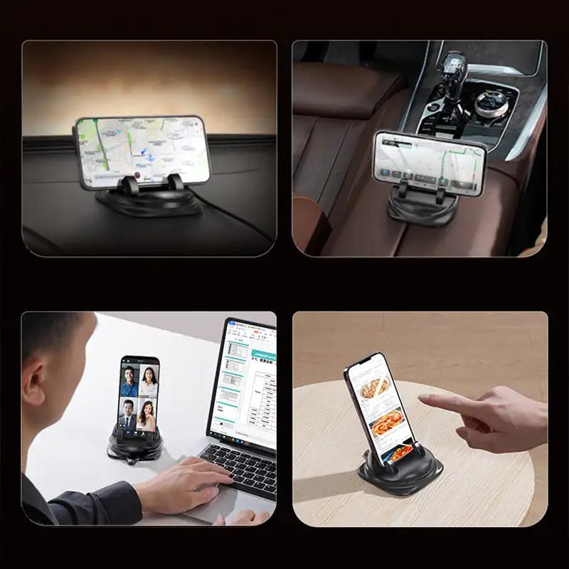 Lisslune | Flexiview – 360° Rotatable Smartphone Stand for Desk, Kitchen & More
