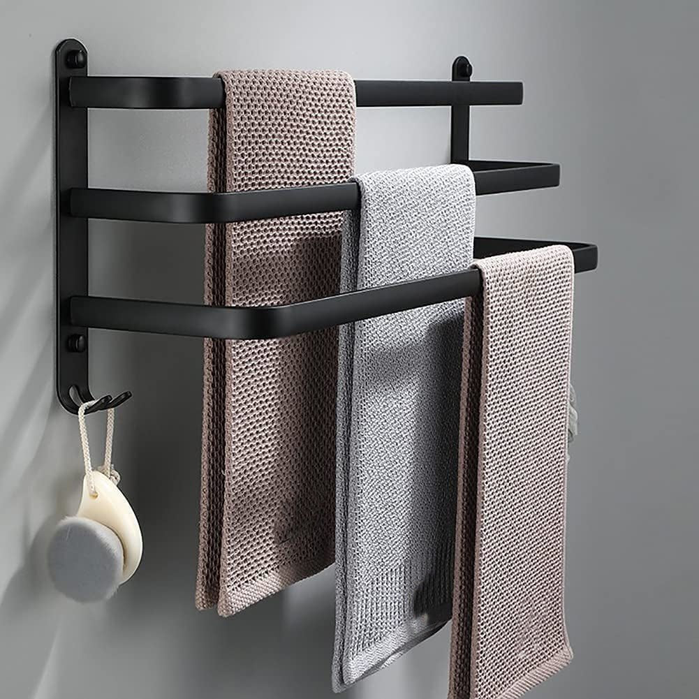 Lisslune | FlexRack – Wall-Mounted Aluminum Bathroom Shelf with 3 Crossbars