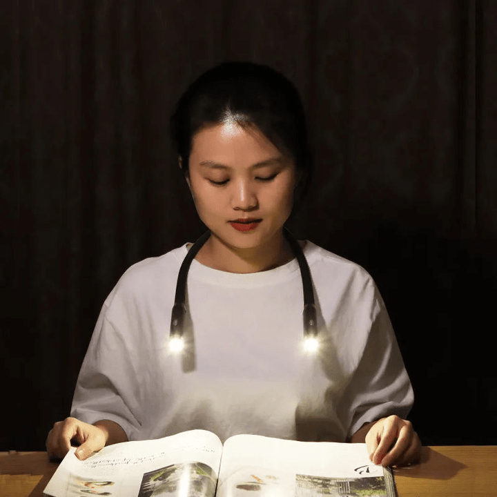 Lisslune | FlexRead – Portable Neck Reading Light | Hands-Free USB Rechargeable Book Lamp