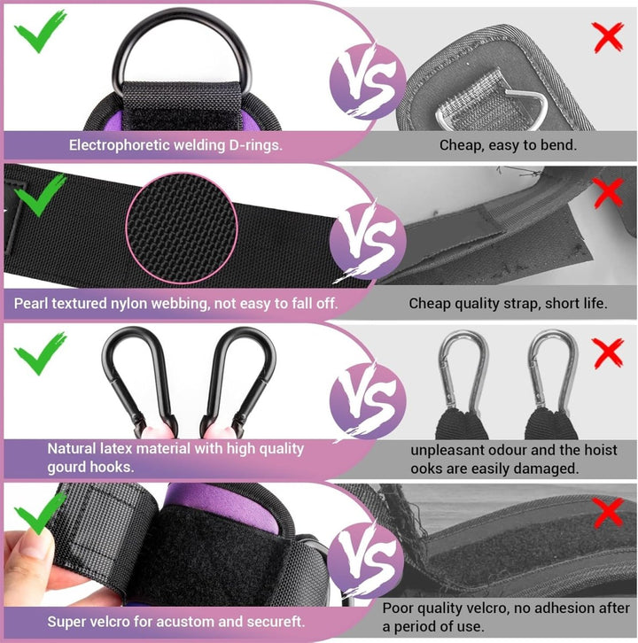 Lisslune | FlexTone Resistance Bands – Hip and Glute Workout – Durable Ankle Bands with Training Guide – High-Performance Latex for Strength & Toning