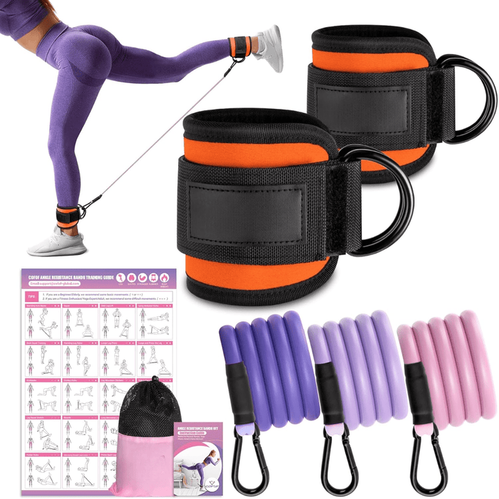 Lisslune | FlexTone Resistance Bands – Hip and Glute Workout – Durable Ankle Bands with Training Guide – High-Performance Latex for Strength & Toning