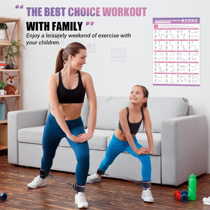Lisslune | FlexTone Resistance Bands – Hip and Glute Workout – Durable Ankle Bands with Training Guide – High-Performance Latex for Strength & Toning