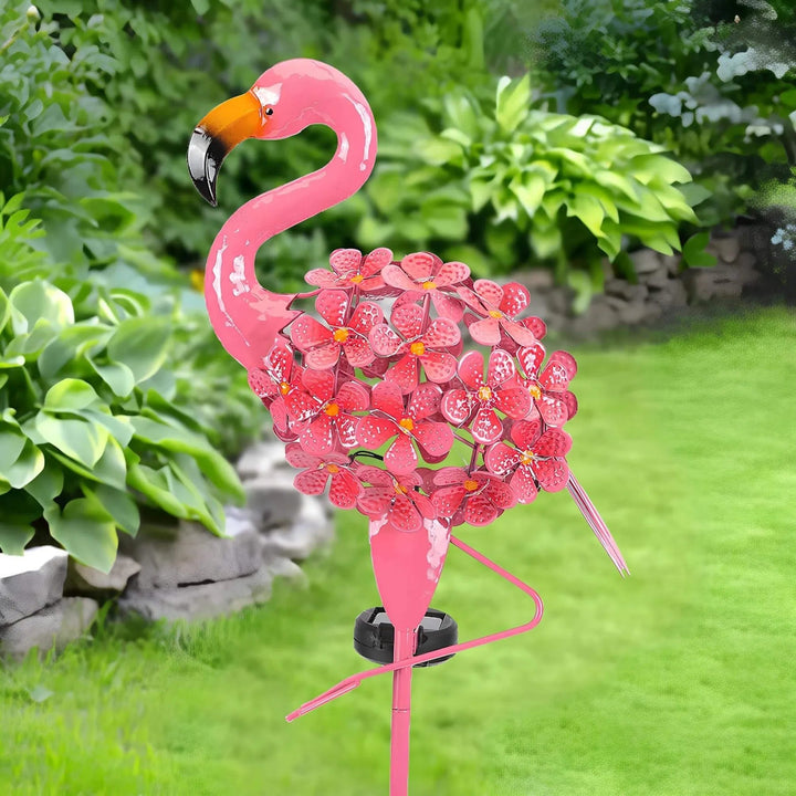Lisslune | FlamiGlow – Solar Flamingo with LED Flower Sticks