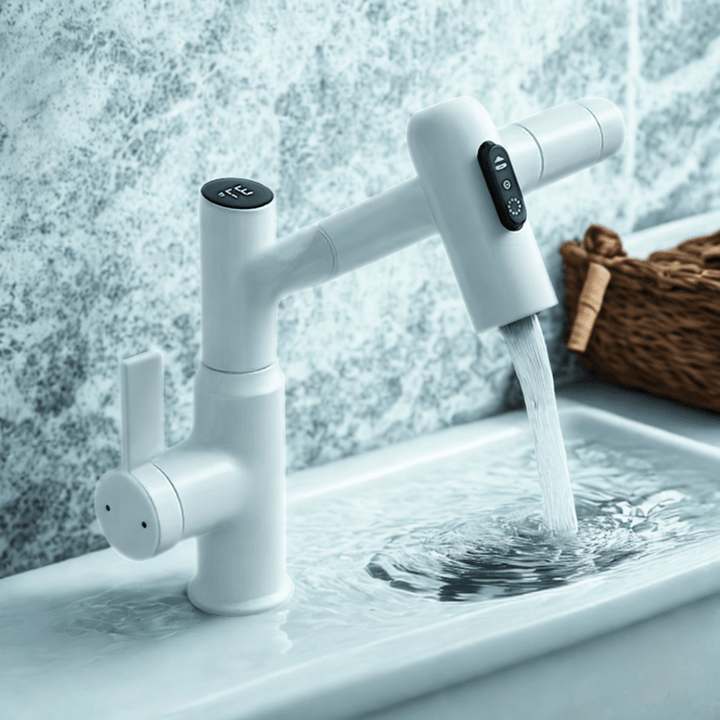 Lisslune | FLOWAXIS – 360° Swiveling Kitchen Faucet with Adjustable Height & Temperature Display