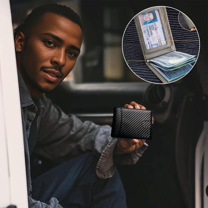 Lisslune | Theft-proof magnetic card holder made of genuine leather